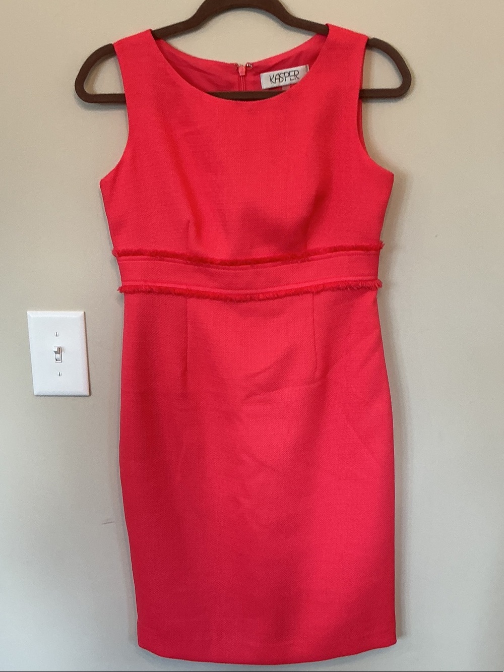 Kasper Women’s 2P Coral-Pink Sleeveless Sheath Dress